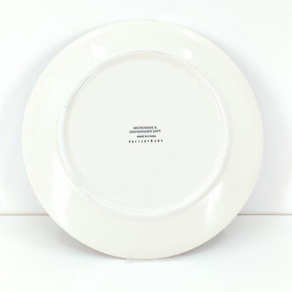 Pottery Barn Alpine Toile Deer Salad Plate White Red Christmas Dish Replacement - Picture 5 of 6